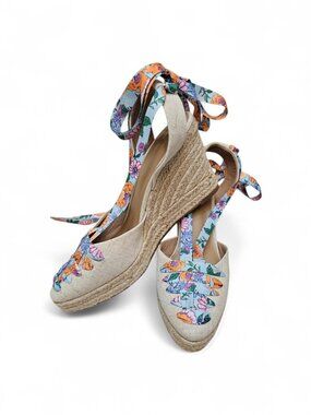 NWOT- Multicolor Espadrille Wedge Sandals - Size 7.5